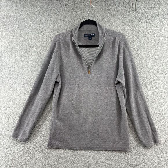 Mizzen+Main 1/4 Zip Pullover Mens Size Medium Gray Performance Casual - Picture 1 of 12